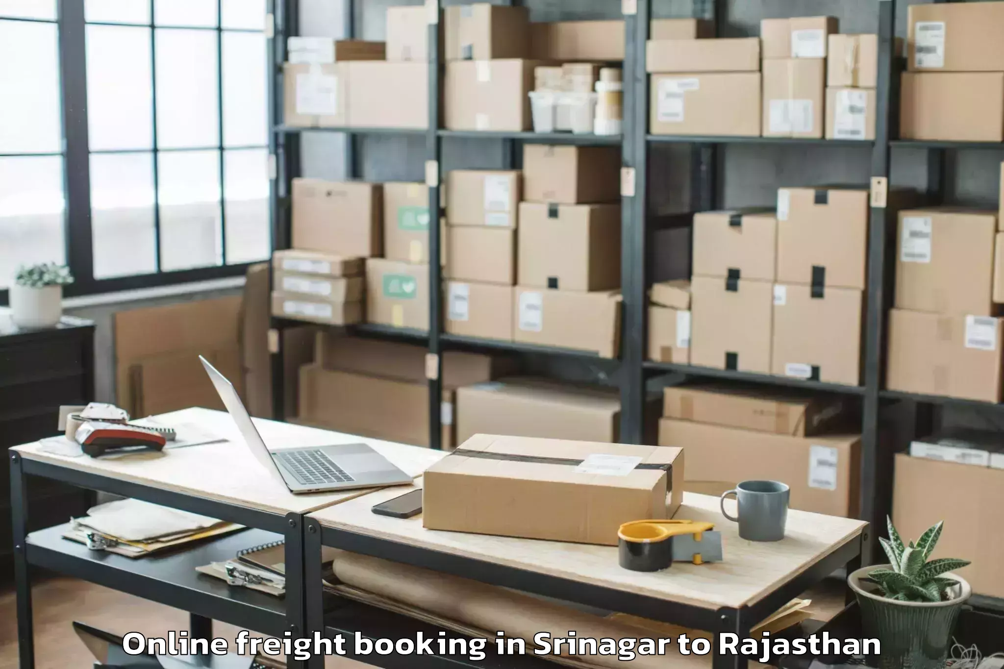 Top Srinagar to Reengus Online Freight Booking Available